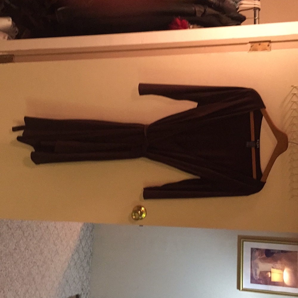 BCBG brown wrap around dress